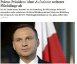 Prezydent Duda odmawia Niemcom przyjęcia od nich imigrantów